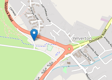 Map showing location of Yelverton Clinic at Leg 0 Mutton Corner, Yelverton PL20 6AA